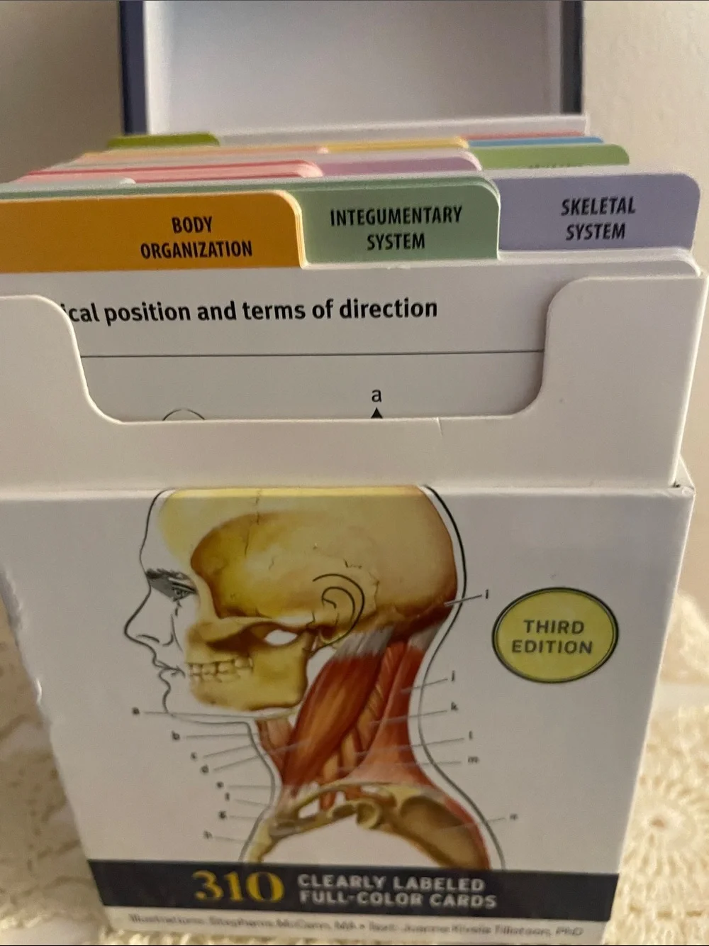 Kaplan Anatomy Flashcards - navy, white, yellow, red, tan